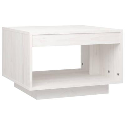 VidaXL Salontafel 50x50x33,5 cm massief grenenhout wit