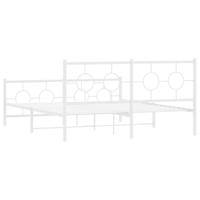 Bedframe met hoofd- en voeteneinde metaal wit 160x200 cm - thumbnail