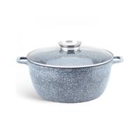 Edënbërg Stonetec Line - Luxe Aluminium Kookpan Met Deksel - Ø 24 Cm - Marmer - thumbnail