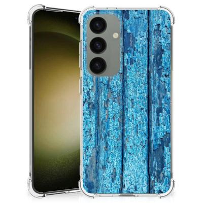 Samsung Galaxy S24 Stevig Telefoonhoesje Wood Blue Samsung Galaxy S24 Stevig Telefoonhoesje Wood Blue