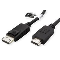 ROLINE RM DisplayPort Kabel DP - HDMI, M/M, zwart, 2 m - thumbnail