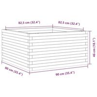 Plantenbak 90x90x46 cm massief grenenhout wasbruin - thumbnail