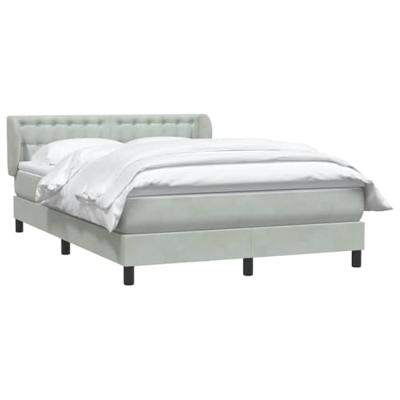Boxspring met matras fluweel lichtgrijs 160x210 cm