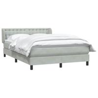 Boxspring met matras fluweel lichtgrijs 160x210 cm - thumbnail