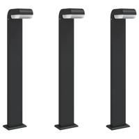 Vloerlampen voor buiten 3 st 80 cm gegoten aluminium zwart - thumbnail