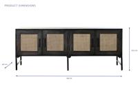 Dressoir DKD Home Decor Bruin Rotan Mangohout (155 x 40 x 61,5 cm) - thumbnail