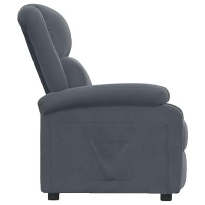 Fauteuil verstelbaar fluweel donkergrijs
