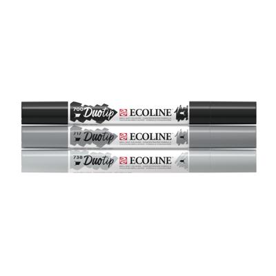 Duotip Talens Ecoline set à 3 stuks zwart en grijs Duotip Talens Ecoline set à 3 stuks zwart en grijs