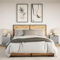 Nachtkastjes met LED's 2 st wandgemonteerd grijs sonoma eiken - thumbnail