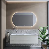 Badkamermeubelset BWS Anubis 120cm 2 Laden Monaco Wit Eiken Met Wastafel (Naar Keuze) - thumbnail