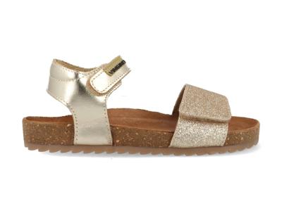 Vingino Vienna leren sandalen met panterprint roze/roségoud