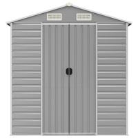 Tuinschuur 191x810x198 cm gegalvaniseerd staal lichtgrijs - thumbnail
