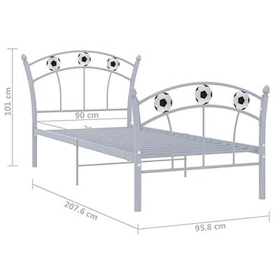 VidaXL Bedframe met voetbaldesign metaal grijs 90x200 cm