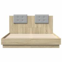 Bedframe met hoofdbord en LED sonoma eikenkleurig 120x200 cm - thumbnail