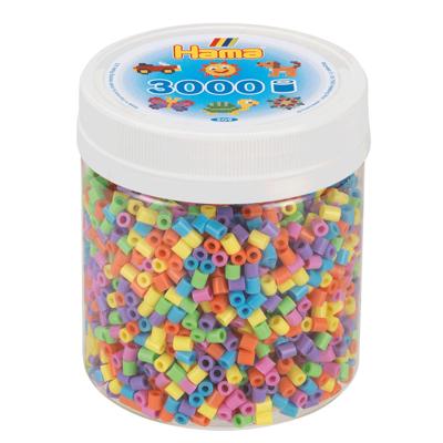 Hama strijkkralen in potje pastelmix (50), 3000st.
