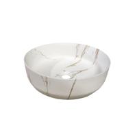 Waskom Sanilux Victoria Color Line Keramiek Rond Incl. Clickwaste Marmerlook Wit - thumbnail