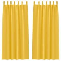 VidaXL Zwart-out gordijnen met ringen 2 pcs mosterdgeel 245 x 140 cm - thumbnail