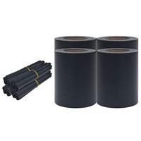 VidaXL Tuinschermen 4 st 35x0,19 m pvc mat donkergrijs - thumbnail