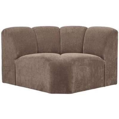 Woood Mojo bank hoekelement ribstof Donkerzand