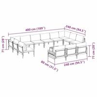 Tuinbankenset met kussen 14 pcs Zwart Staal - thumbnail
