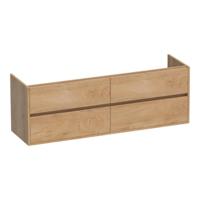 Brauer Adore - Onderkast - 160 cm - met 4 Softclose Lades Greeploos en 2 Sifon Uitsparingen - Forest Tan - thumbnail