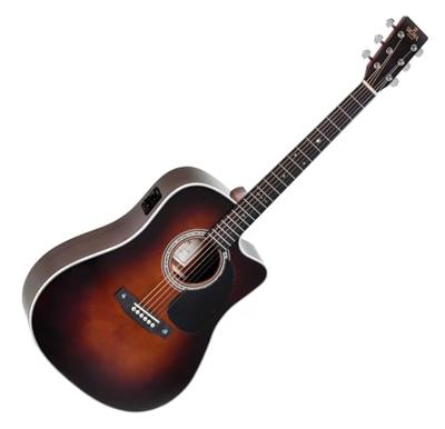 Sigma Guitars DTC-1E Sunburst Gloss elektrisch-akoestische westerngitaar
