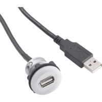 TRU COMPONENTS USB A inbouwbus 2.0 Zwart 1x USB-A-bus naar 1x USB-A-stekker met verlichting en 1,50 m kabel Inhoud: 1 stuk(s) - thumbnail