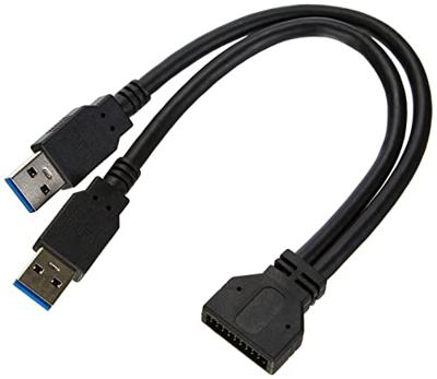 Delock USB 3.2 Gen 1 (USB 3.0) Adapter [2x USB 3.2 Gen 1 stekker A (USB 3.0) - 1x USB 3.2 Gen 1 stekker intern 19-polig (USB 3.0)] 83910 25.00 cm