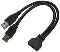 Delock USB 3.2 Gen 1 (USB 3.0) Adapter [2x USB 3.2 Gen 1 stekker A (USB 3.0) - 1x USB 3.2 Gen 1 stekker intern 19-polig (USB 3.0)] 83910 25.00 cm - thumbnail