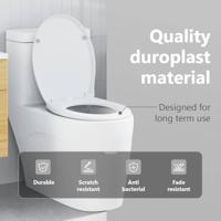 VidaXL Toiletzitting wit 47 x 37 x 4 cm duroplast - thumbnail
