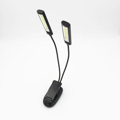 Draagbare Dual flexibele armen COB LED clip camping licht lezen Desk laptop muziek stand lamp twee hoofd