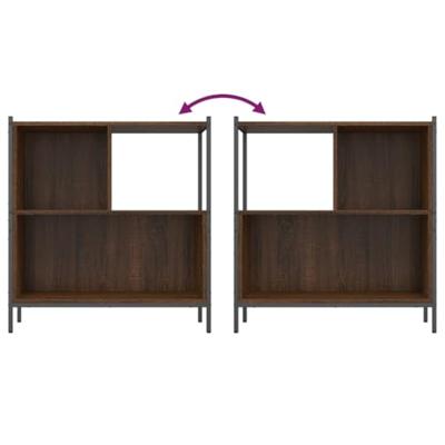 Boekenkast 72x28x77,5 cm bewerkt hout bruineikenkleurig
