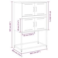 Dressoir 68,5x38,5x107 cm staal zwart - thumbnail
