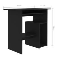 Bureau 80x45x74 cm bewerkt hout zwart - thumbnail