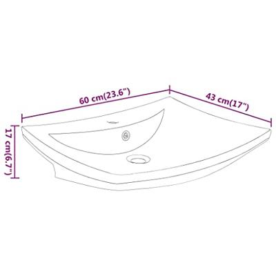 Wastafel met overloop en kraangat rechthoekig keramiek Wastafel met overloop en kraangat rechthoekig keramiek