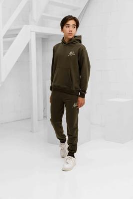 Malelions Striped Signature Trainingspak Kids Donkergroen - Maat 176 - Kleur: BeigeDonkergroen | Soccerfanshop