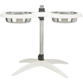 Trixie voerstandaard hondenbar melamine/rvs wit 2X25 CM 2,4 LTR