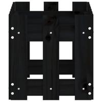 Plantenbak met hekontwerp 60x30x30 cm massief grenenhout zwart - thumbnail