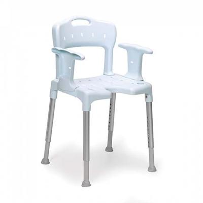 Douchestoel Etac Swift met Armsteunen in Hoogte Verstelbaar Grijs (draagvermogen tot 130 kg)