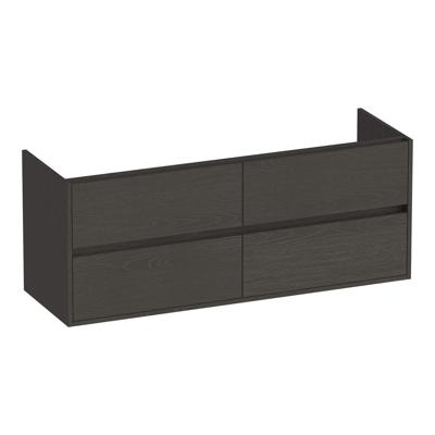 Brauer Adore - Onderkast - 140 cm - met 4 Softclose Lades Greeploos en 2 Sifon Uitsparingen - Timber Anthracite