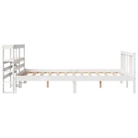 Bedframe met hoofdeinde zonder matras 140x200 cm wit - thumbnail