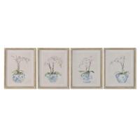 Schilderij Home ESPRIT Blauw Wit Orientaals 35 x 2,5 x 45 cm (4 Stuks) - thumbnail