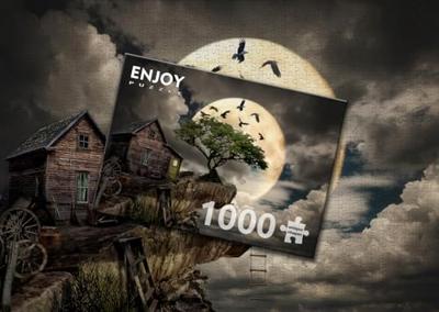 A Log Cabin on a Cliff Puzzel 1000 Stukjes A Log Cabin on a Cliff Puzzel 1000 Stukjes