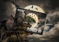 A Log Cabin on a Cliff Puzzel 1000 Stukjes - thumbnail