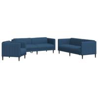 3-delige Loungeset stof blauw - thumbnail