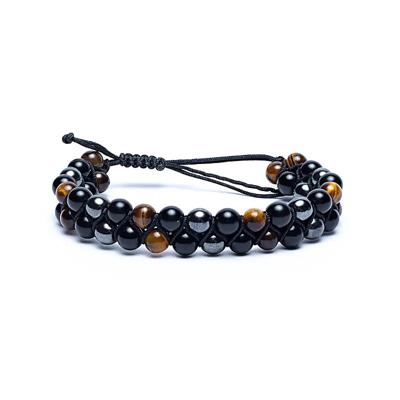 Kralen Armband Hematiet, Obsidiaan & Tijgeroog - Verstelbaar (6 mm)