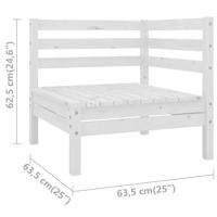 4-delige Loungeset massief grenenhout wit - thumbnail