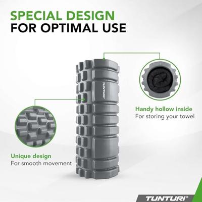 Tunturi Yoga Grid Foam Roller 33 cm | Ø 13 cm | grijs