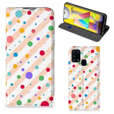 Samsung Galaxy M31 | Hoesje met Magneet | Dots Samsung Galaxy M31 | Hoesje met Magneet | Dots
