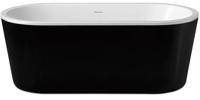 Saqu Moment vrijstaand bad met 2 ligzijdes 178x80cm glans zwart-wit acryl incl. afvoerplug chroom - thumbnail